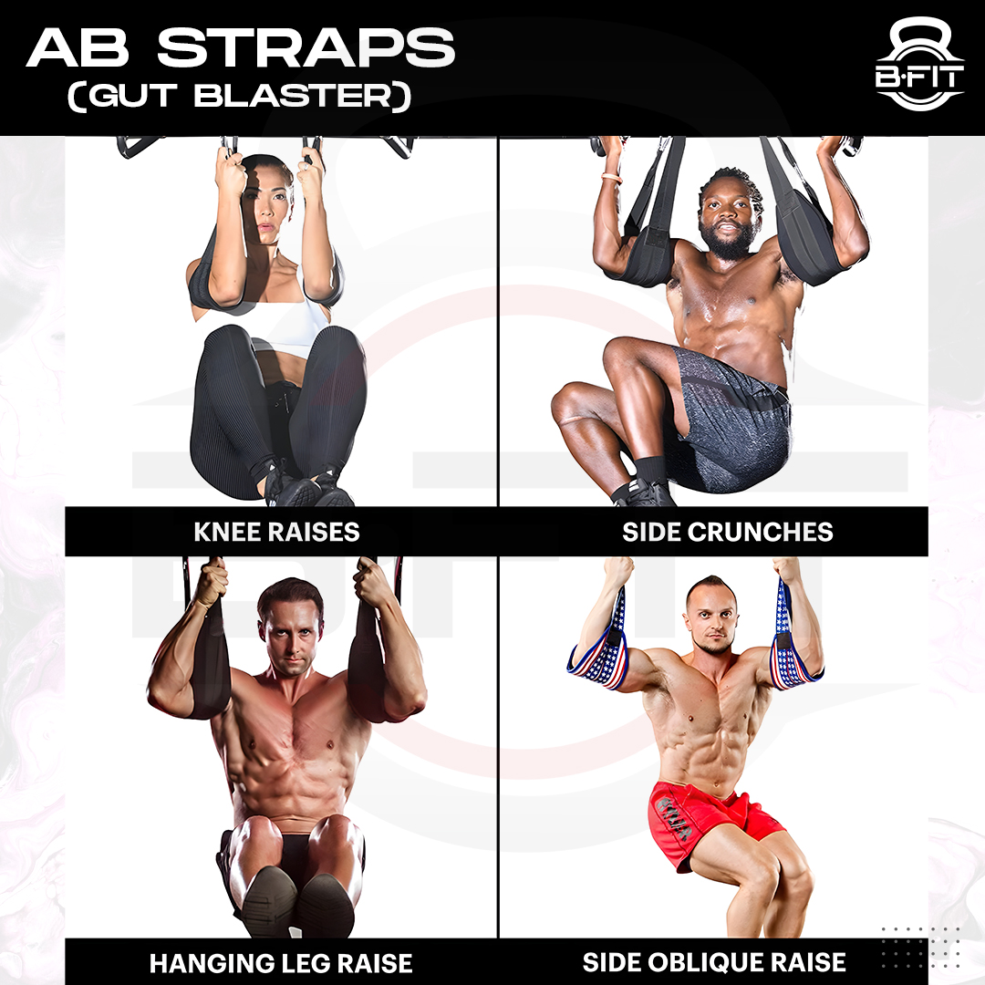 B fit Thicken Ab Sling Straps Pull Up Belts Abdomen Muscle Training