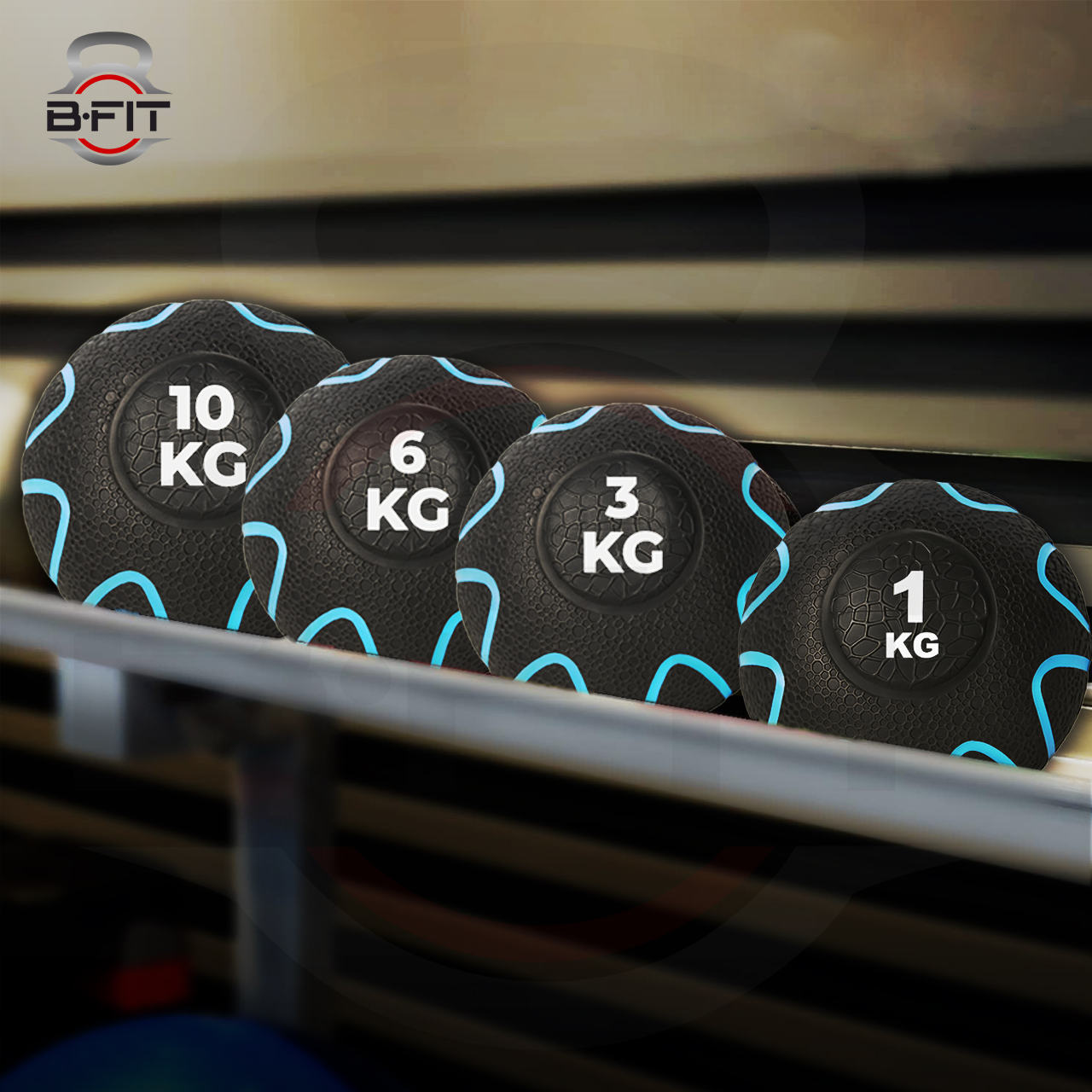 B fit Virgin Rubber Medicine Ball 8 Kg with Dual Texture Grip Weighted Medicine Ball for Workouts Exercise Balance Training Core Strength Balance and Coordination Exercise Non-Slip Rubber Shell