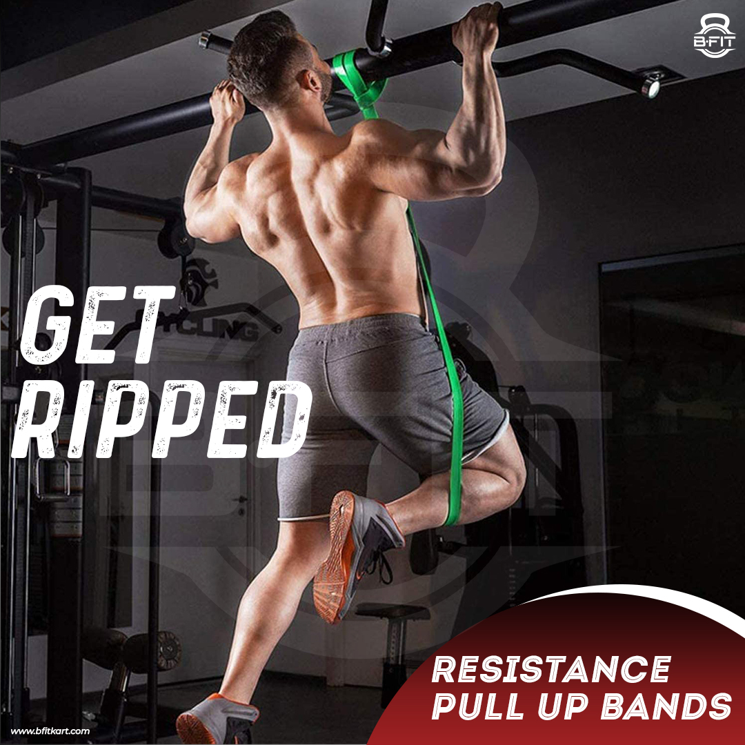 B FIT Super Heavy Pull Up Assist Bands - Heavy Duty Resistance Band Mobility Powerlifting Exercise Bands Stretching Resistance Training Red 15-35 lbs