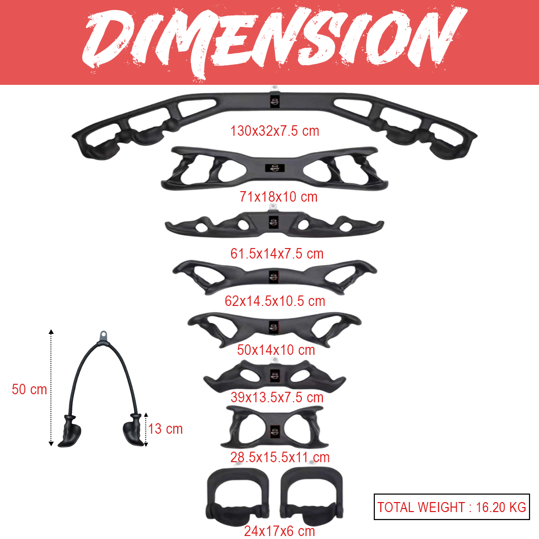 B Fit Ergonomic Non-Slip Gym Handle Set