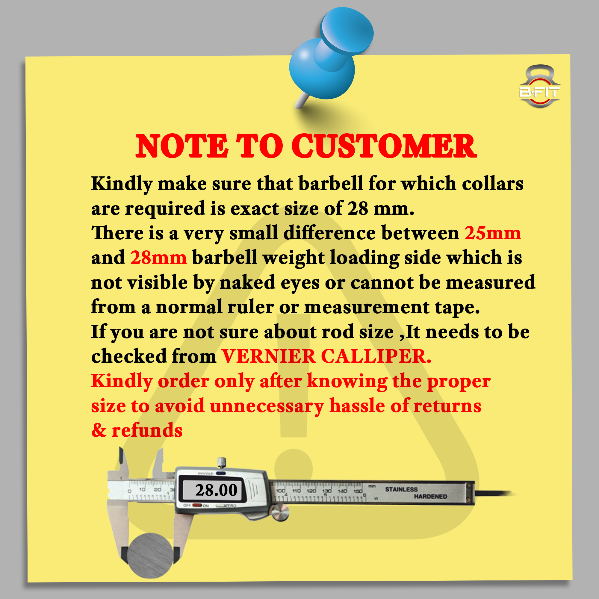 B Fit Heavy Duty Barbell Clamps Quick Release Pair of Locking 28MM Diameter Standard Bar Weight Plates Collar Clips