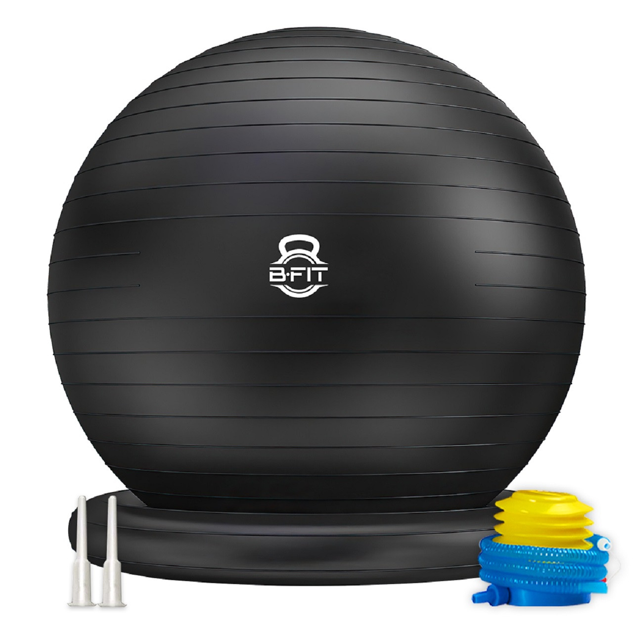 B fit PVC Exercise Printed Anti burst Chair Gym Ball Size 55 cm Black