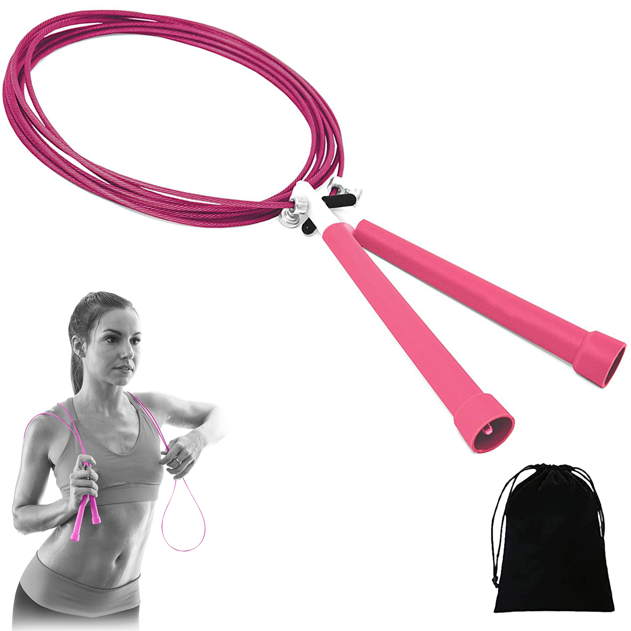 B Fit Speed Jump Rope Assorted Colors for Cross Fit Speed Skip Rope Training Adjustable Jumping Rope for Cardio Fitness Exercise