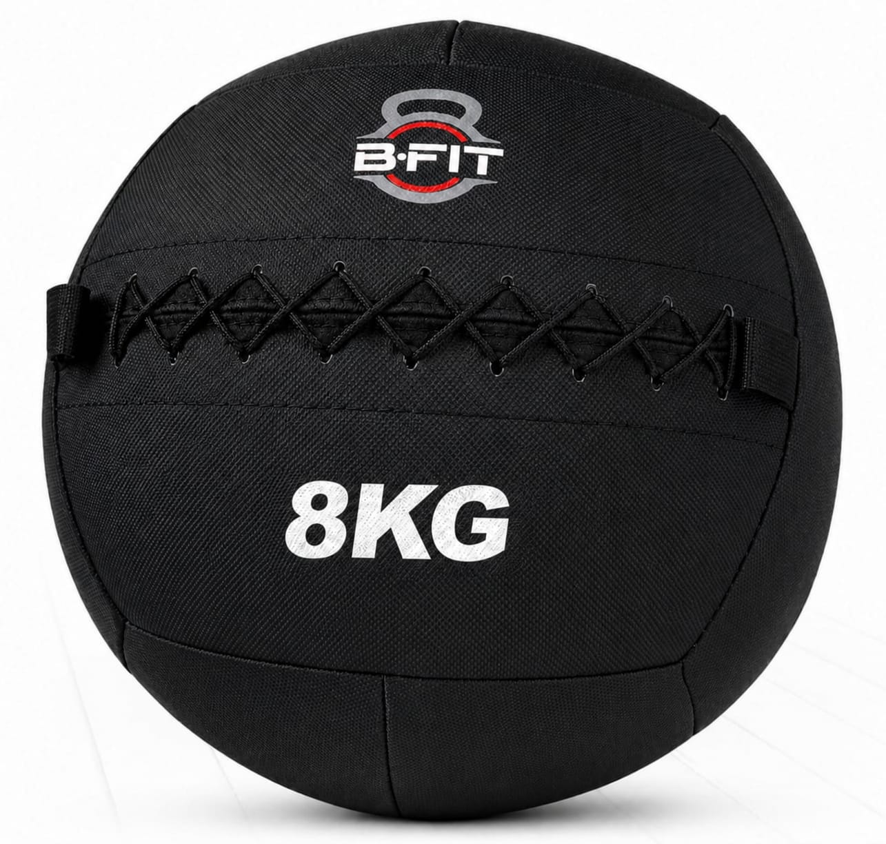 B fit Wall Ball 8 Kg Weighted Exercise Ball for Dynamic Home Gym HIIT Workouts Build Strength Power Endurance Cardio Fitness Soft Leather Heavy Duty Material Comfortable Grip Balanced Weight