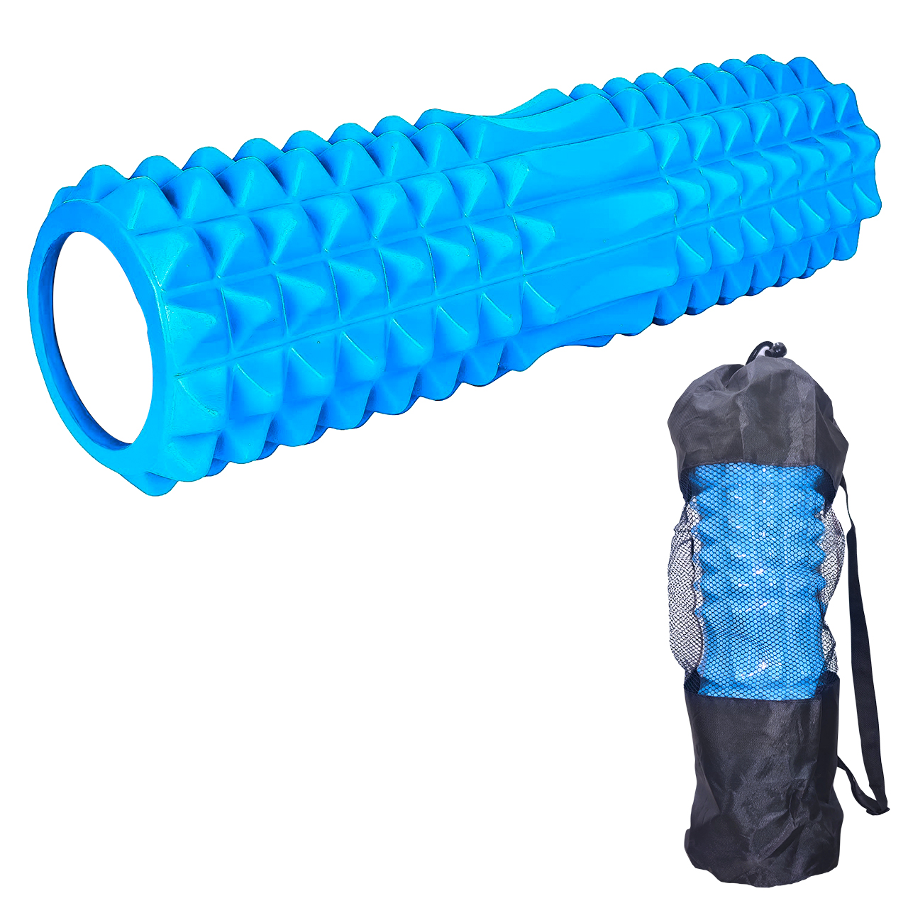 B Fit Yoga 18 Inch Foam Roller with Carry Bag for Back Pilates Exercise Massager Roller for Back Massage Assorted Colour