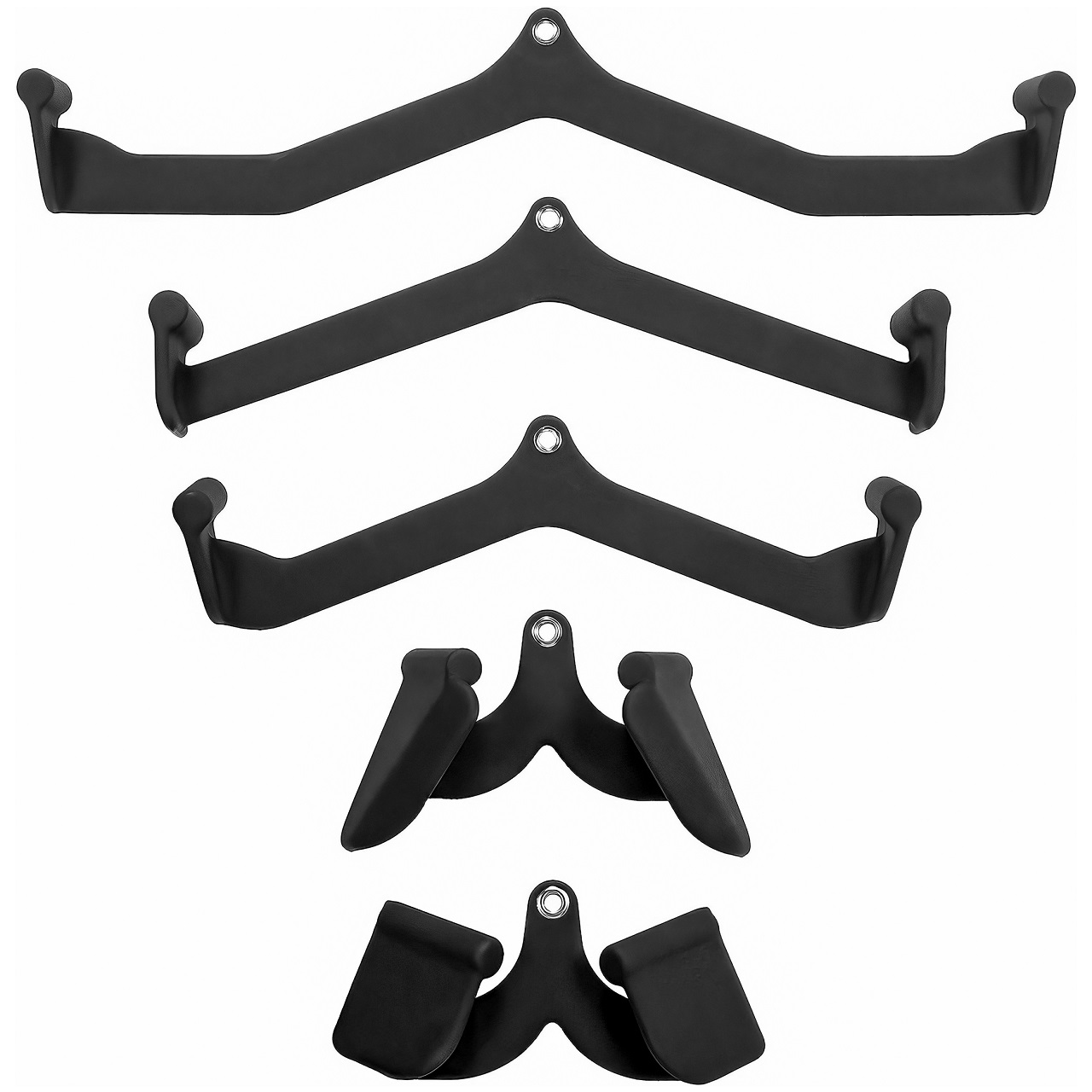 B Fit Mag Grip Set of 5 LAT Pull Down Bar for Cable Machine LAT Pulldown Attachments T Bar V Bar Cable Attachment Back Tricep Bar Strength Training Handle