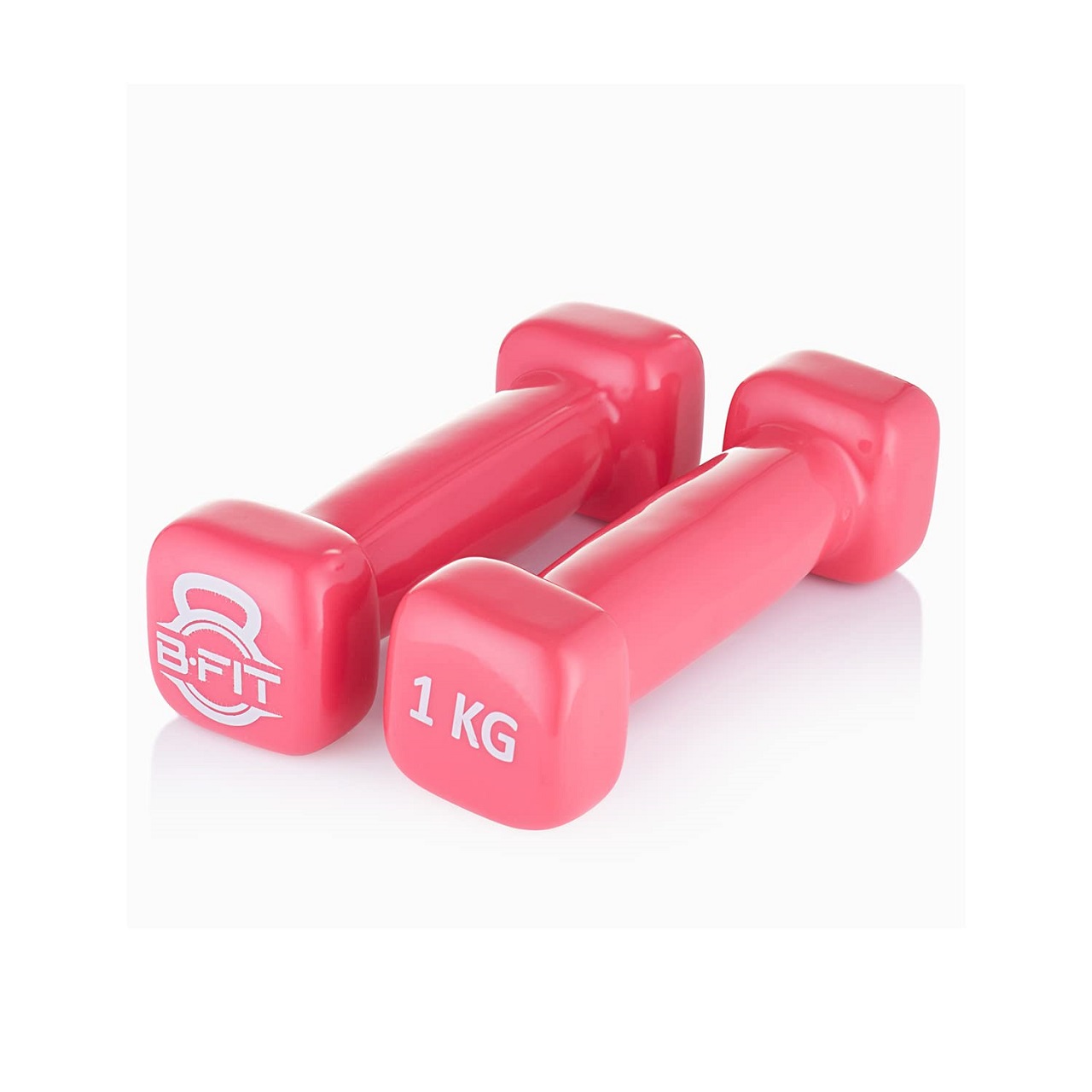 B fit Vinyl Square shape Dumbbell 1 Kg Pair Packing
