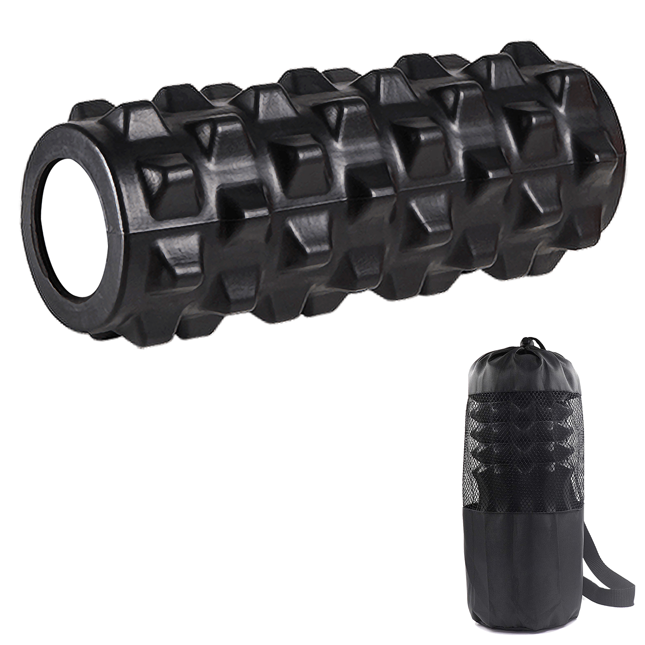 B Fit Yoga 13 Inch Foam Roller with Carry Bag for Back Pilates Exercise Massager Roller for Back Massage Assorted Colour