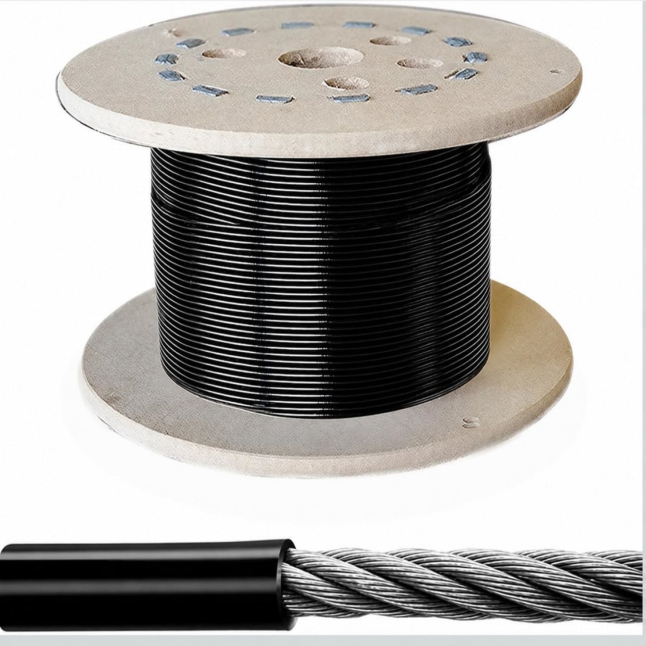 B Fit Gym Wire Rope 6 MM Thick length Material PU Polyurethane Coated Black Color Cable Inside Steel