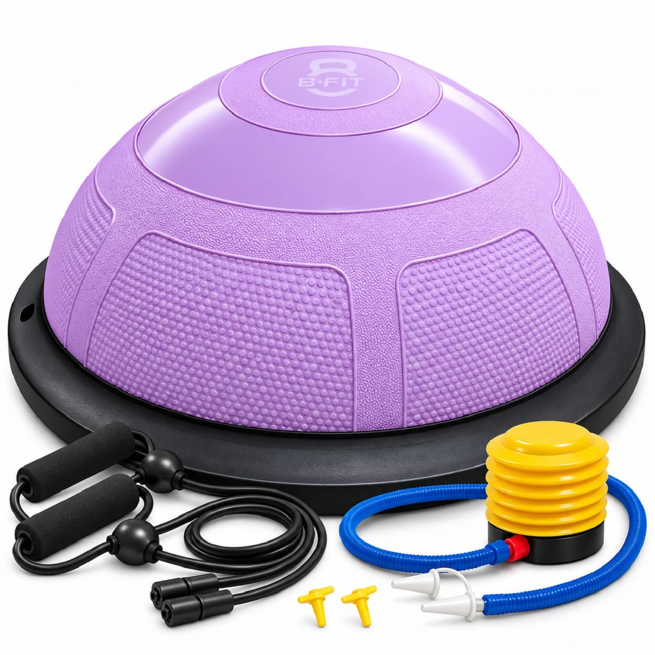 B Fit Balance Trainer Stability Half Ball 46 Cm with Pump - Improve Core and Ab Strength With Full Body Home Gym Workouts Or Fitness Training