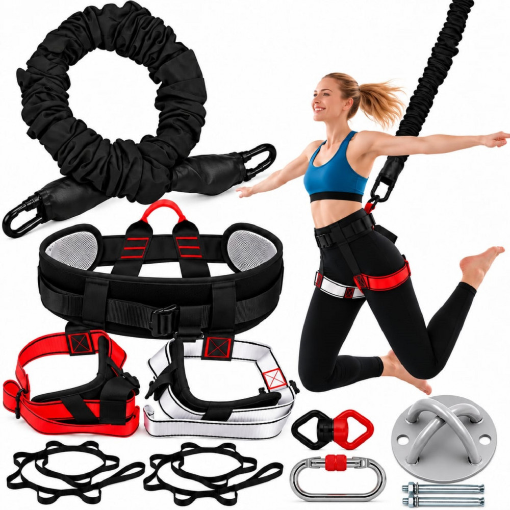 Image of B Fit Upgraded Version Heavy Bungee Resistance Band Set Gravity Yoga Bungee Cord Resistance Belt Set 4D Bungee Dance Rope Workout Fitness Home Gym Professional Training Equipment 60 Kgs