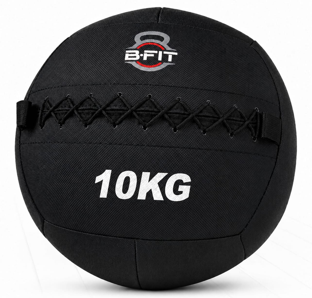 B fit Wall Ball 10 Kg Weighted Exercise Ball for Dynamic Home Gym HIIT Workouts Build Strength Power Endurance Cardio Fitness Soft Leather Heavy Duty Material Comfortable Grip Balanced Weight