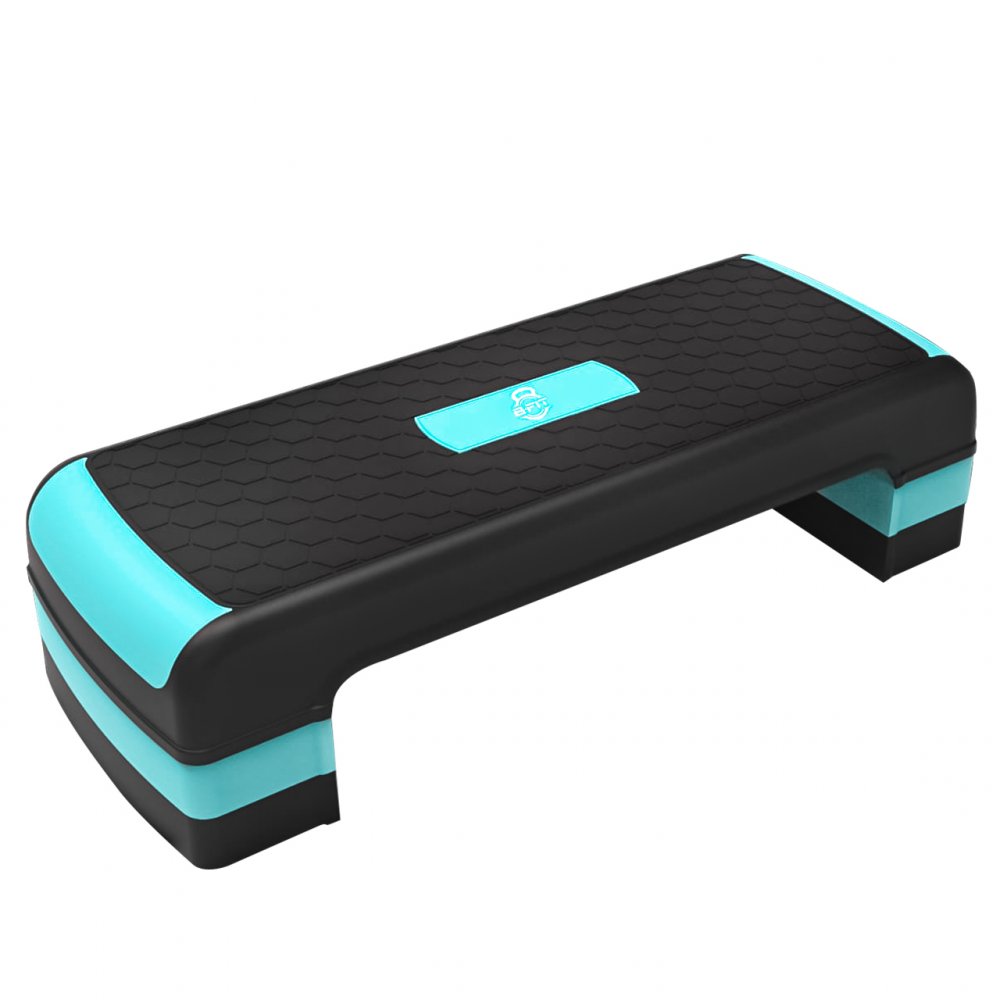 B Fit 2-in-1 Adjustable Aerobic Step Platform Fitness Exercise Stepper ...