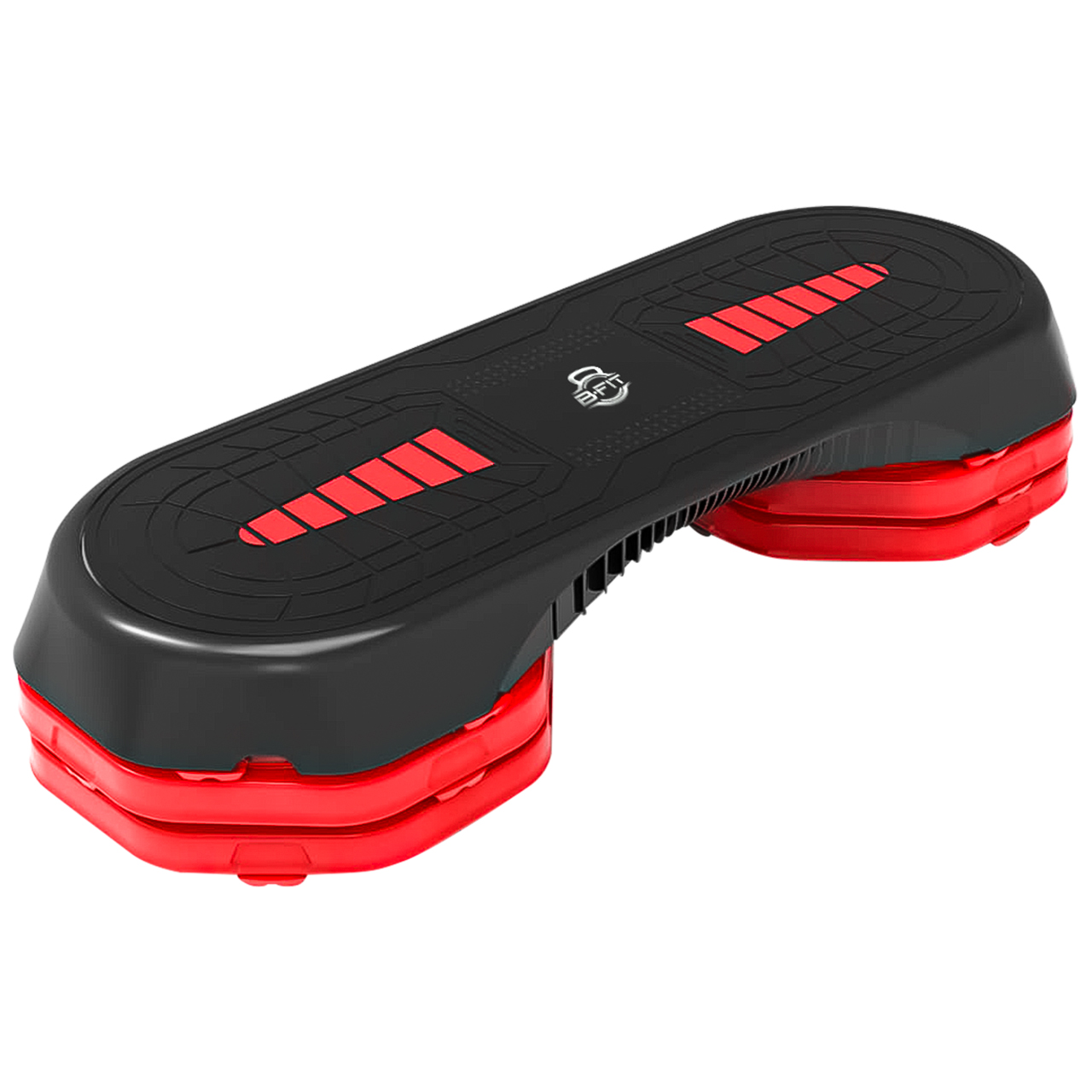B Fit Aerobic Step Platform Steppers Size 106x36x20 Cm for Exercise Risers for Cardio Strength Training for Men Women Indoor Exercise FitnessRed and Black