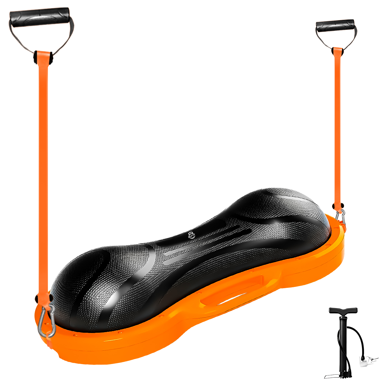 B FIT Balance Trainer Stability Half Bosu Ball with Resistance bands and Pump - Improve Core and Ab Strength With Full Body Home Gym Workouts Or Fitness Training