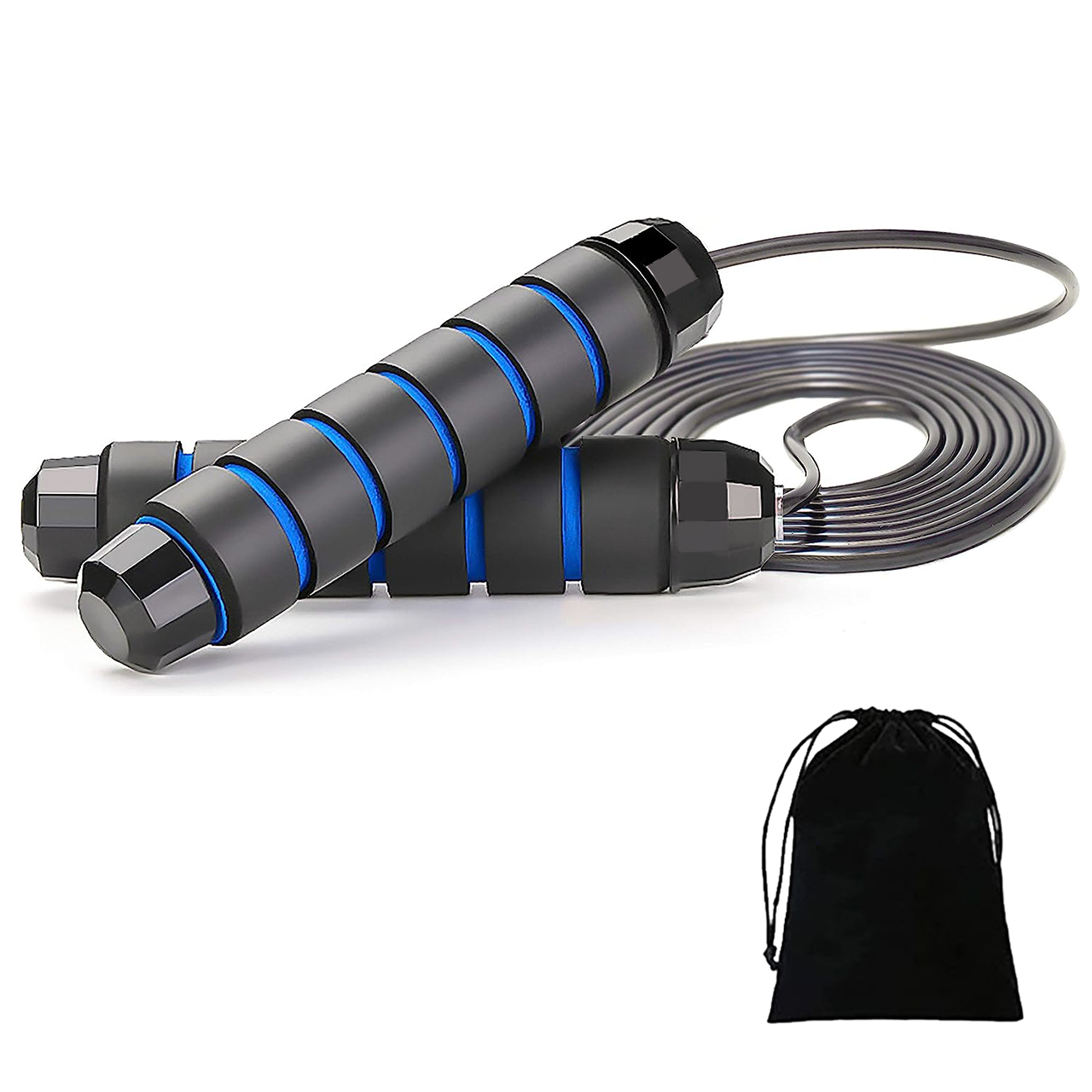 B Fit Jump Rope Assorted Colour Tangle-Free Rapid Speed Jumping Rope Cable with Ball Bearings for Women Men and Kids Workout with Foam Handles for Fitness Home Exercise Slim Body