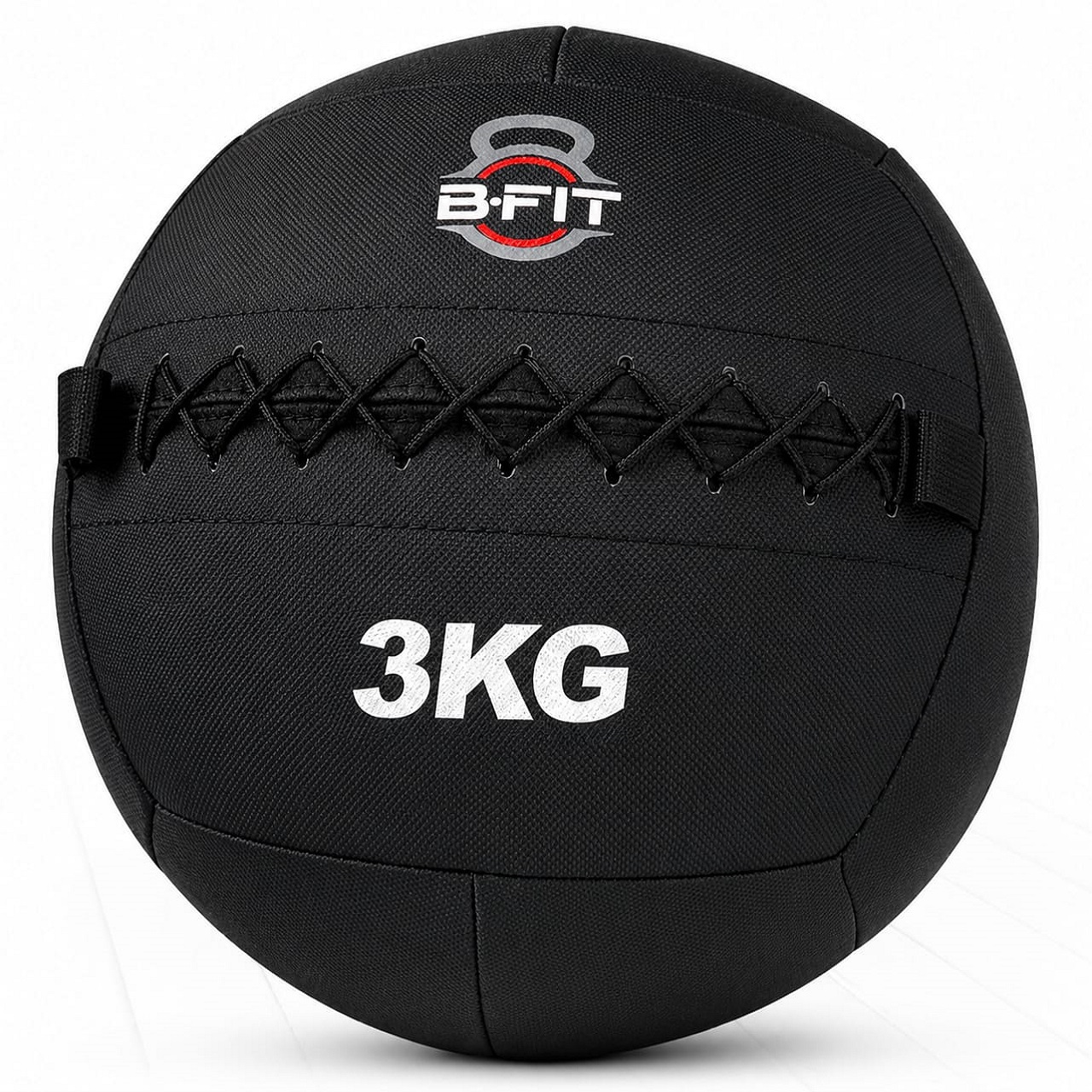 B fit Wall Ball 3 Kg Weighted Exercise Ball for Dynamic Home Gym HIIT Workouts Build Strength Power Endurance Cardio Fitness Soft Leather Heavy Duty Material Comfortable Grip Balanced Weight