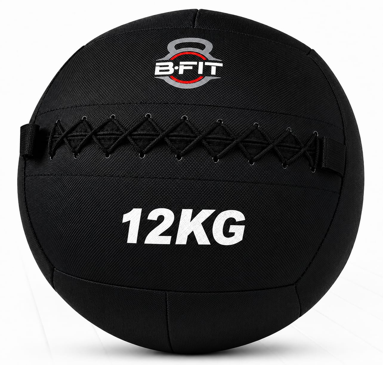 B fit Wall Ball 12 Kg Weighted Exercise Ball for Dynamic Home Gym HIIT Workouts Build Strength Power Endurance Cardio Fitness Soft Leather Heavy Duty Material Comfortable Grip Balanced Weight