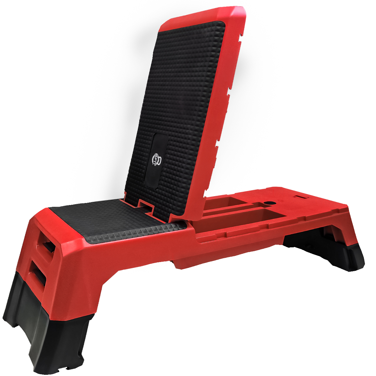 B Fit Aerobic Step Platform Size 120x30x20cm Multifunctional Aerobic Step Platform with 2 Riser Adjustable Platform Non-Slip Surface Exercise Step Platform Color Black and Red