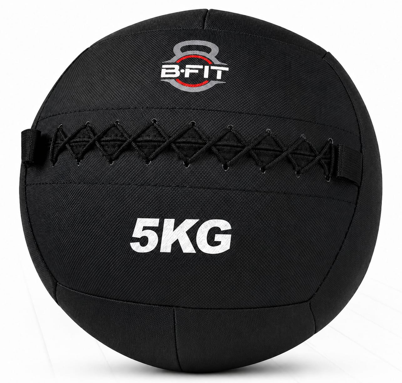 B fit Wall Ball 5 Kg Weighted Exercise Ball for Dynamic Home Gym HIIT Workouts Build Strength Power Endurance Cardio Fitness Soft Leather Heavy Duty Material Comfortable Grip Balanced Weight