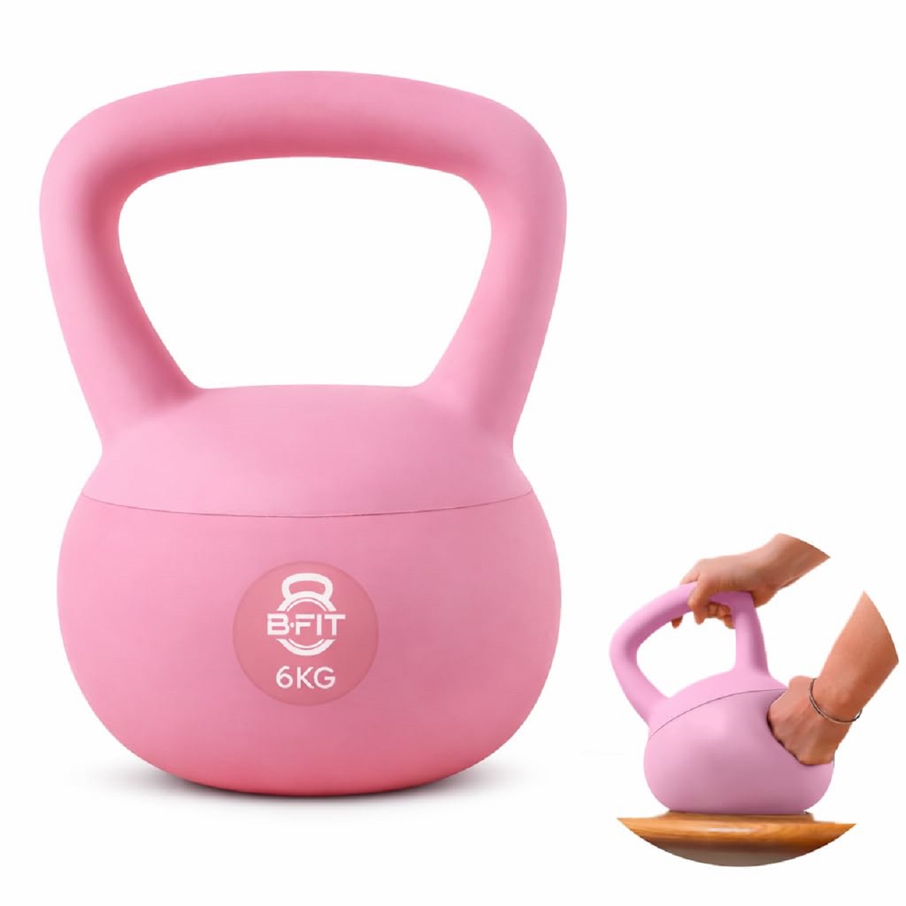 B Fit Soft Kettlebells 6 Kg with Cushioned Impact-Resistant Base and Anti-Slip