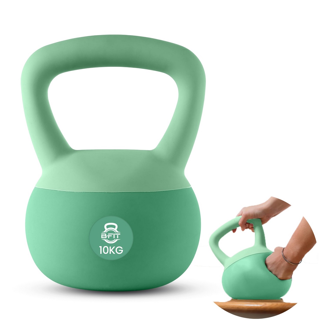 B Fit Soft Kettlebells 10 Kg with Cushioned Impact-Resistant Base and Anti-Slip