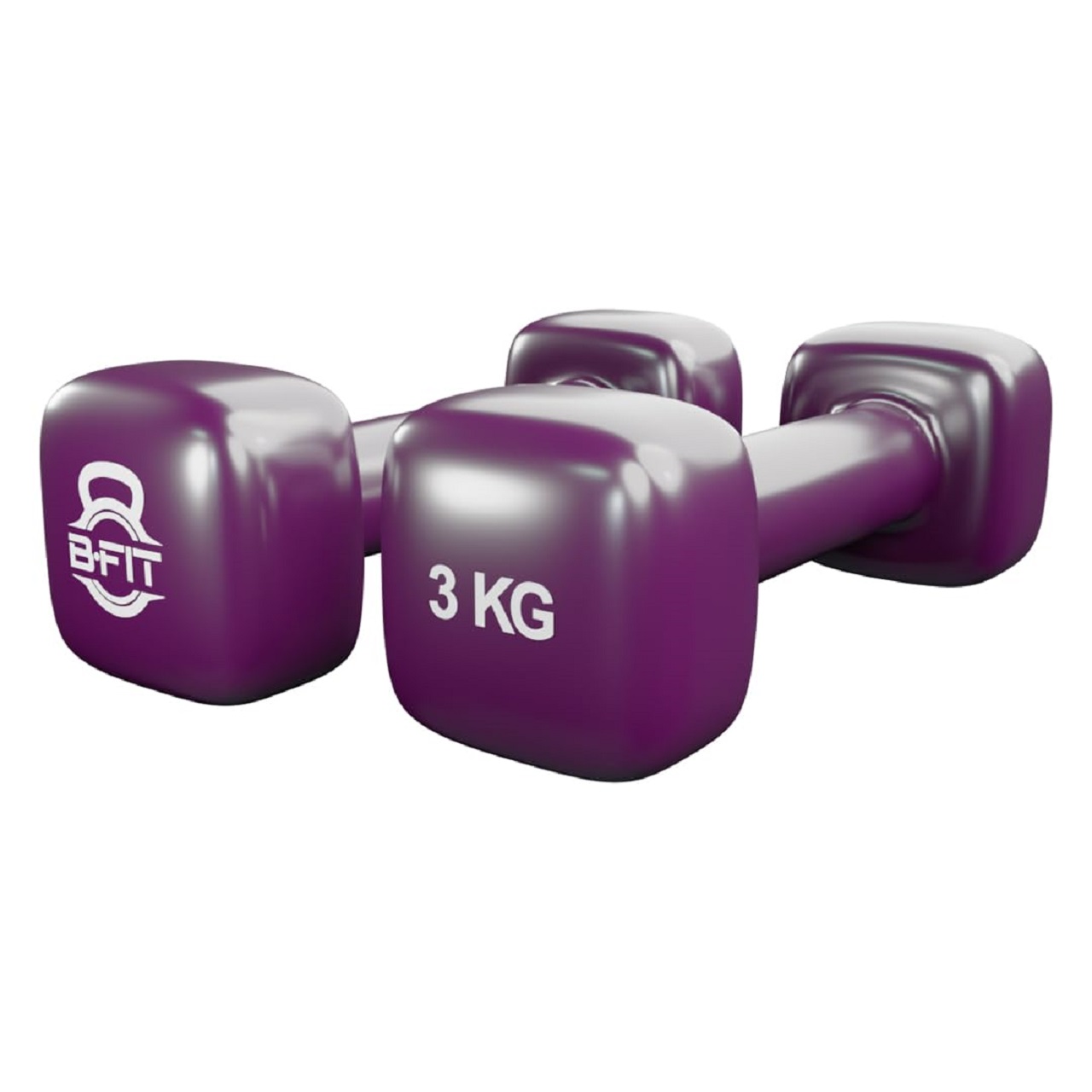 B fit Vinyl Square shape Dumbbell 3 Kg Pair Packing