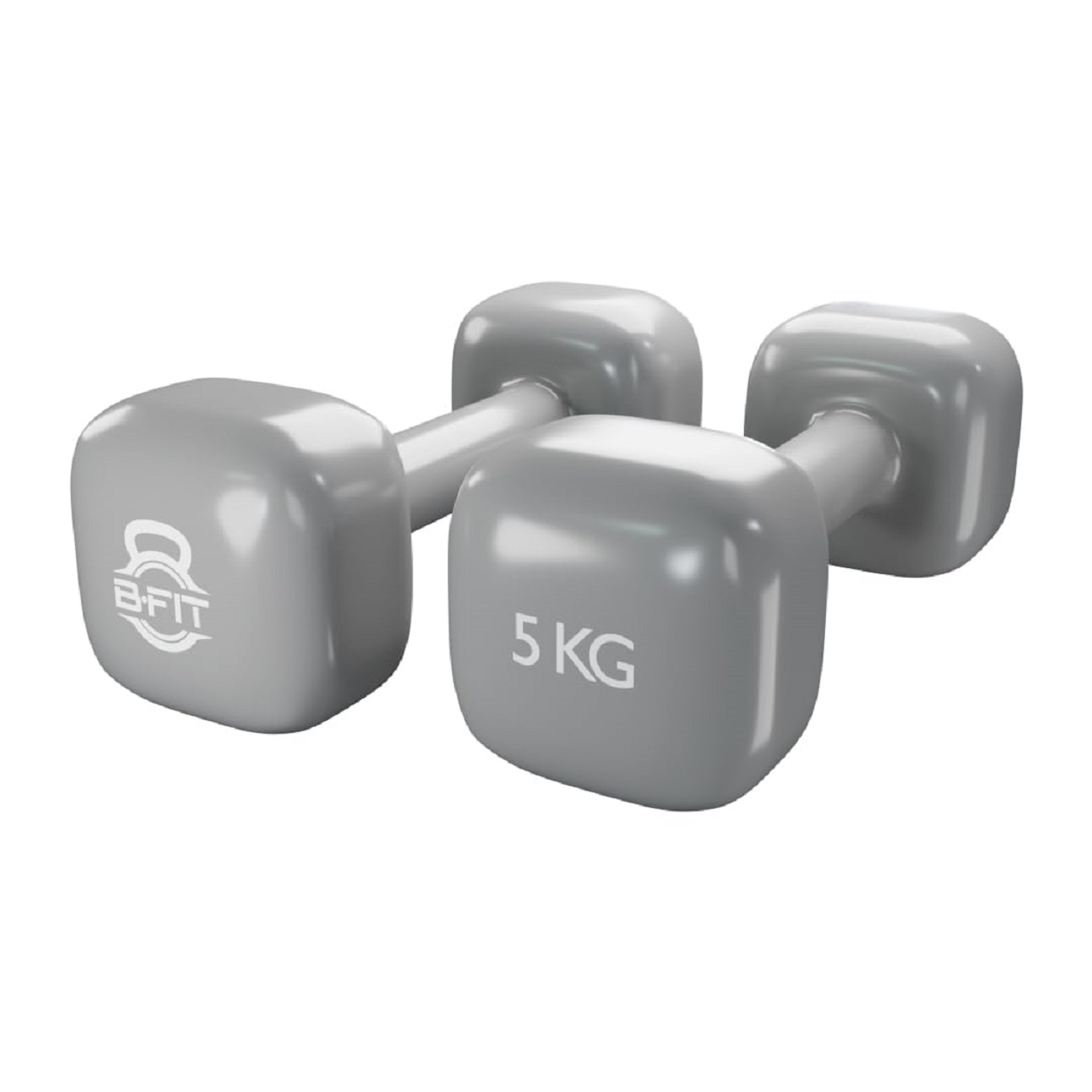 B fit Vinyl Square shape Dumbbell 5 Kg Pair Packing