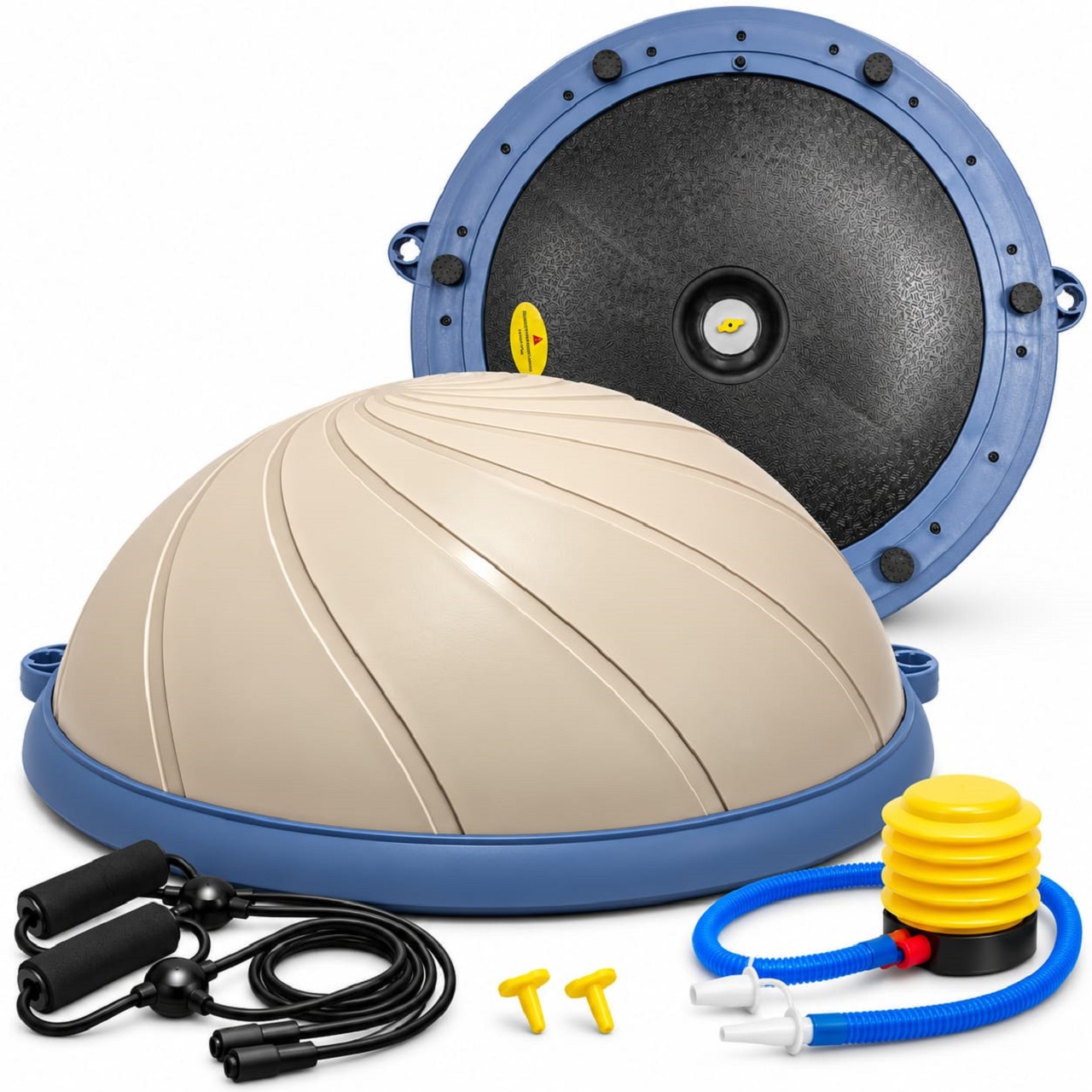 B FIT Balance Trainer Stability Half Ball  Bosu Ball Beige Colour 58 Cm with Pump and Tubes