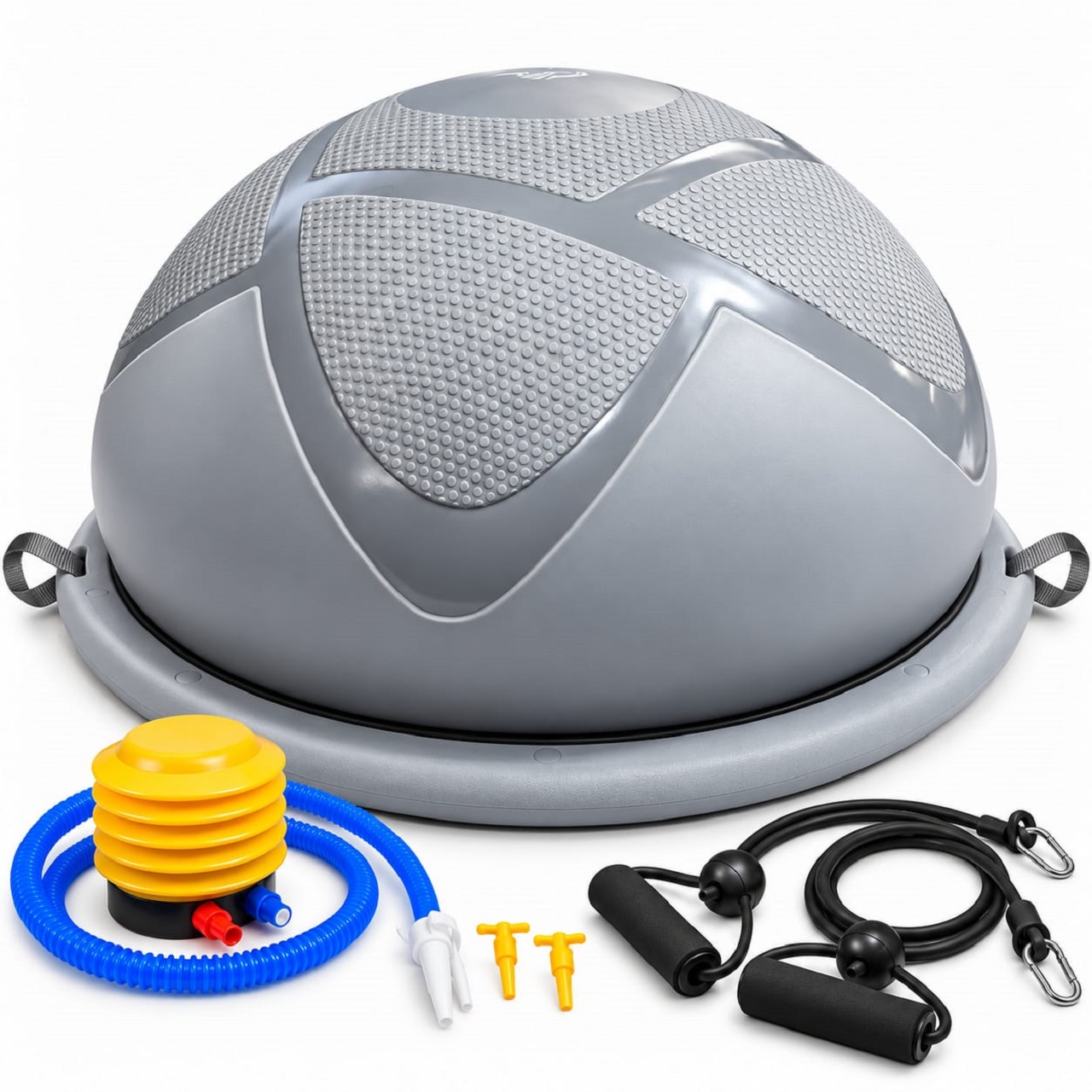 B FIT Balance Trainer Stability Half Ball  Bosu Ball Grey Colour 54 Cm with Pump and Tubes