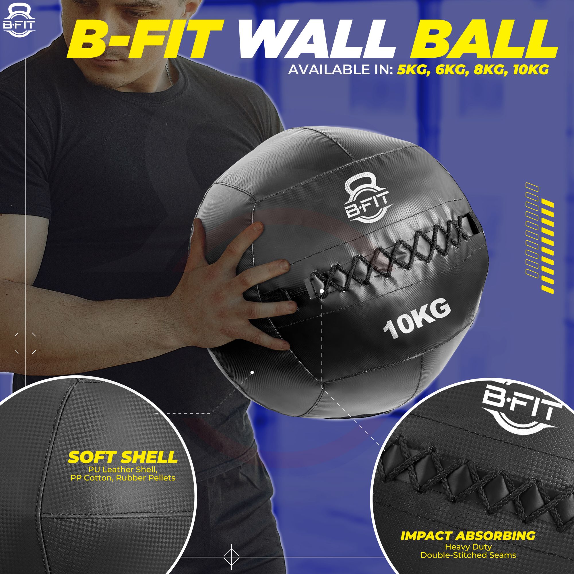 B Fit Premium Quality Wall Ball 10 Kg