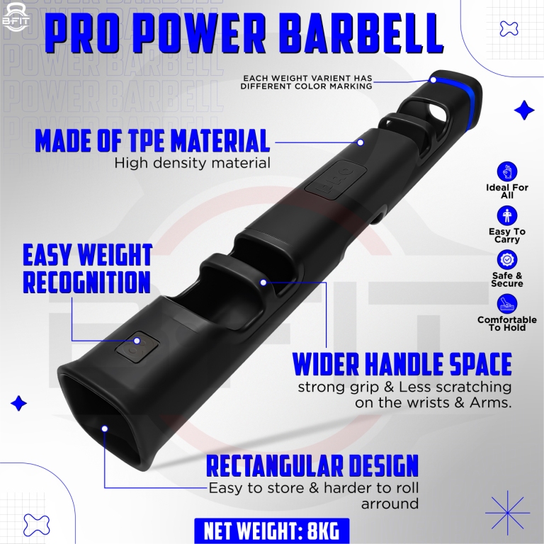 B Fit Pro Style ViPR Fitness Tube Functional Training Rubber VIPR Weight Bar 8 Kg