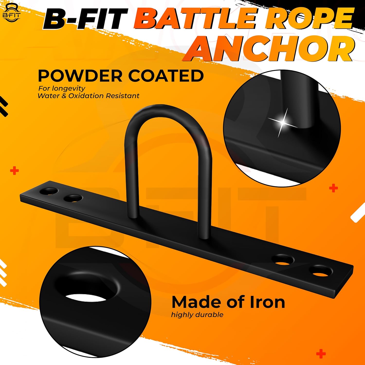 B Fit Battle Rope Anchor with Fiting