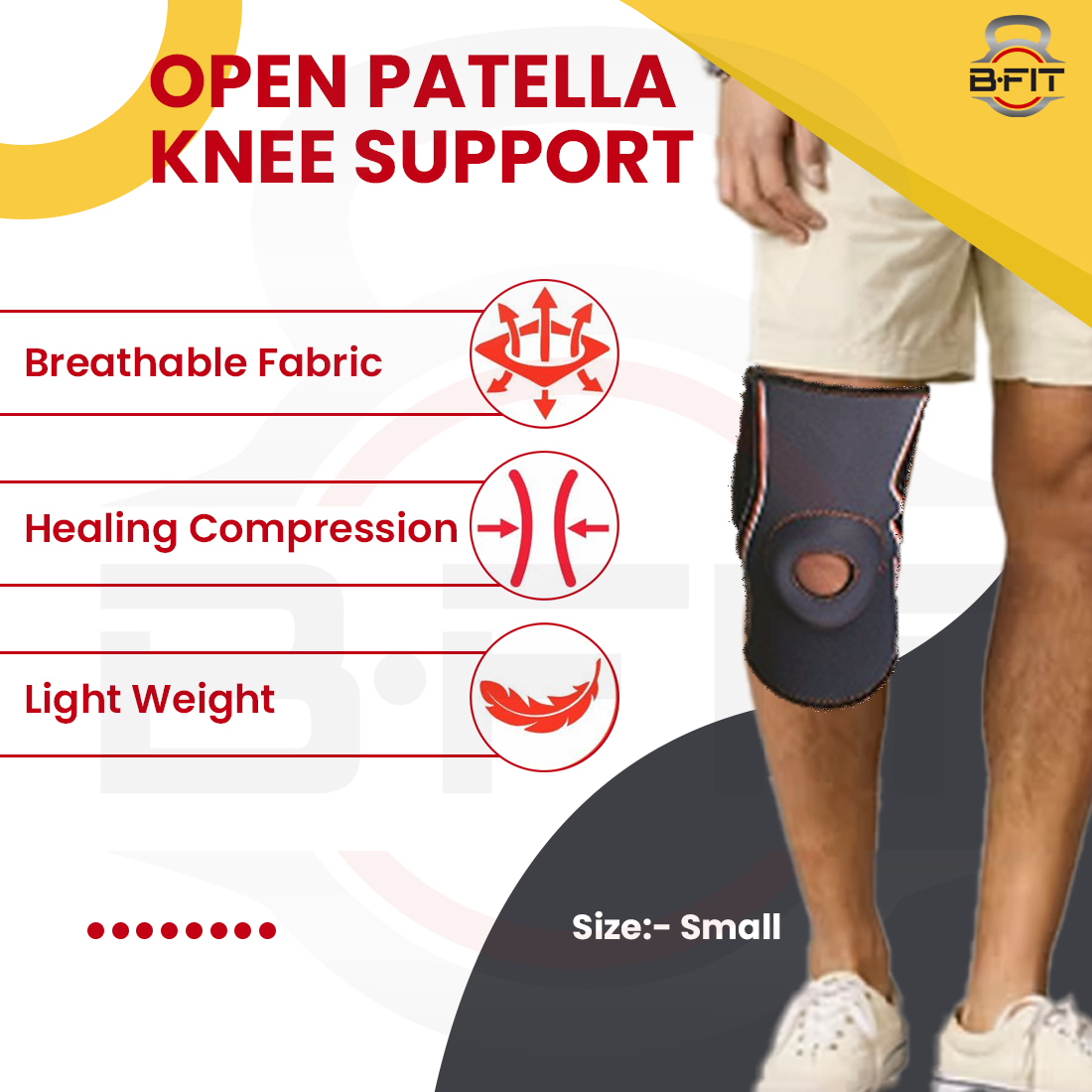 B Fit Knee Support Open Patella Small Size