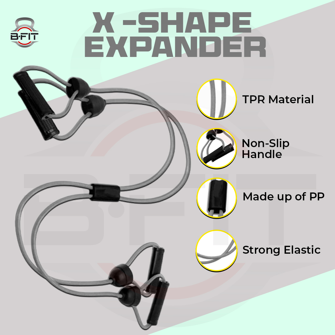 B Fit X -Shape ExpanderFitness eco-Friendly X- Shape Chest Expander