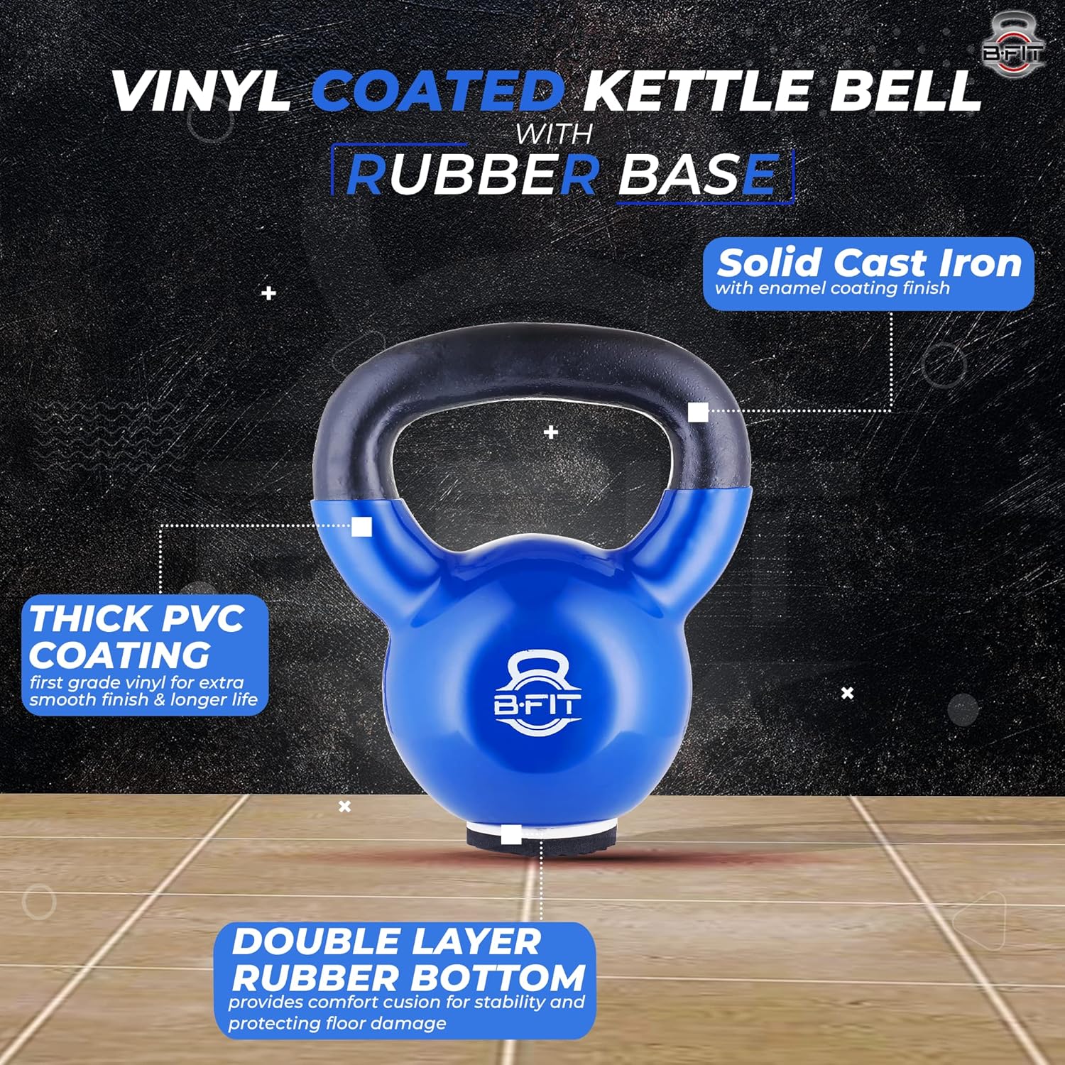 B fit Vinyl Kettlebell 12 Kg with Base