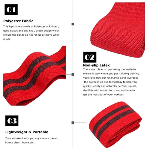 B Fit Resistance Bands for Legs and Butt Workout Exercise Hip Bands Fitness Booty Loop Non-Slip Bands for Squats Deadlifts Yoga Sport Pack of 3