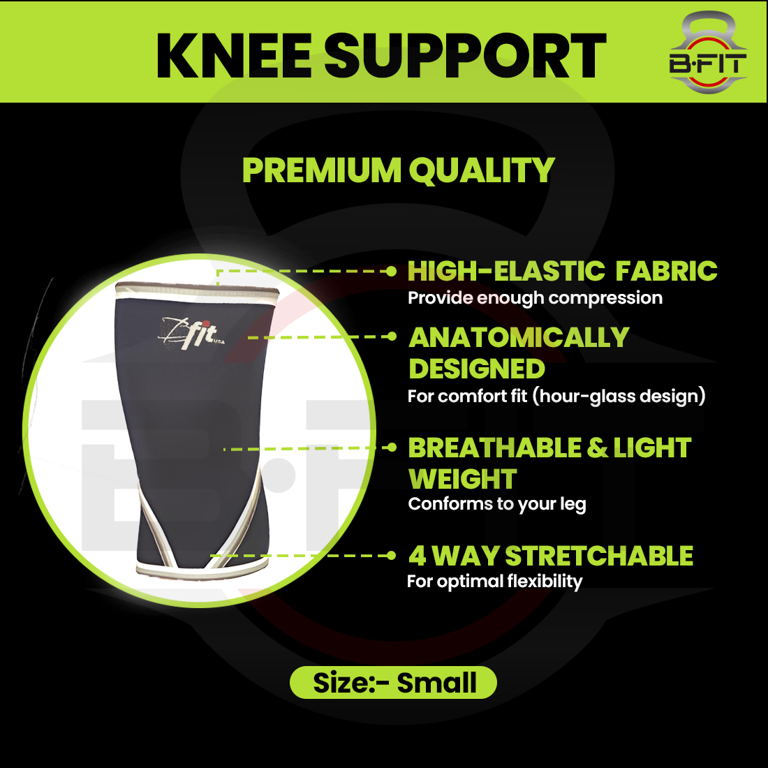 B Fit Knee Support Sleeve Small Size