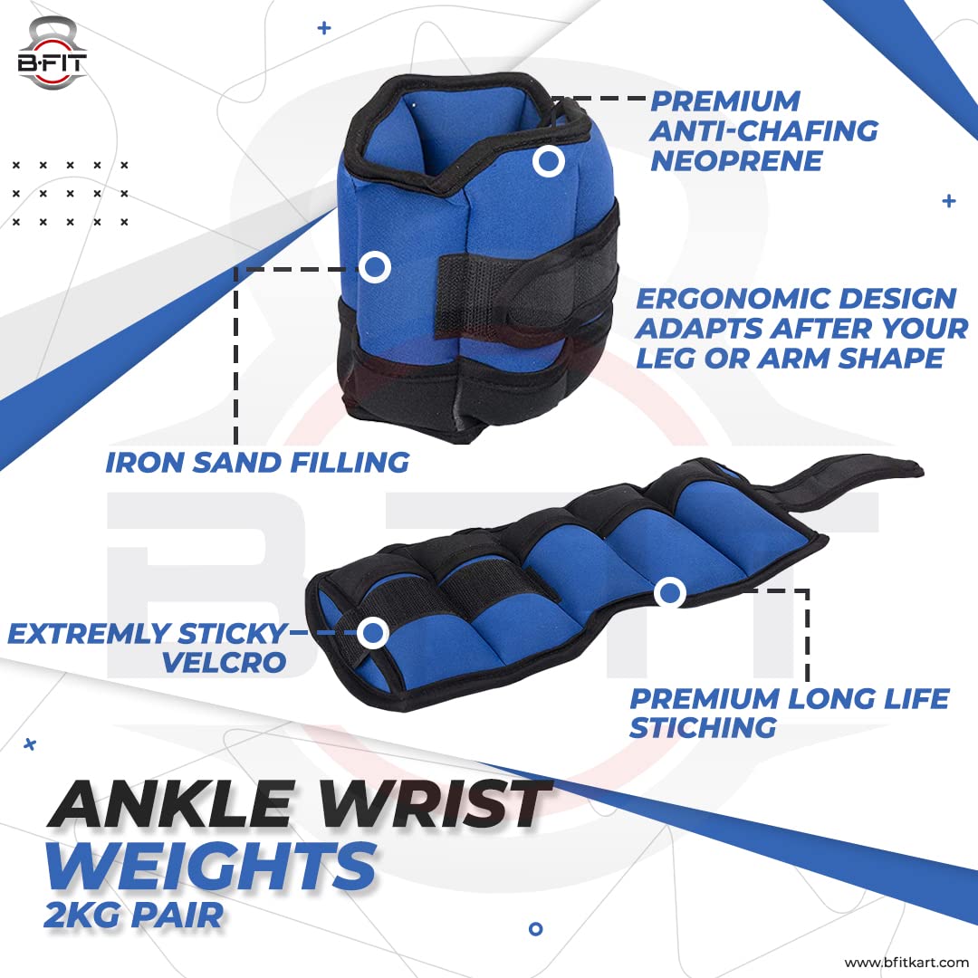 Ankle Wrist Weights 1 Pair 2 25 Kg Each with Fully Adjustable Strap for Arm Hand Leg - Best for Walking Jogging Gymnastics Aerobics