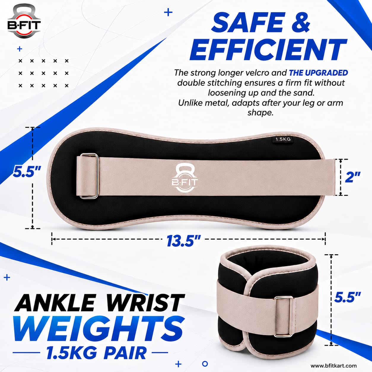 Ankle Wrist Weights 15 KgX 2 Each with Fully Adjustable Strap for Arm Hand Leg - Best for Walking Jogging Gymnastics Aerobics