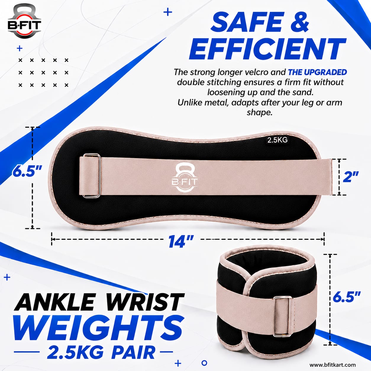Ankle Wrist Weights 25 KgX 2 Each with Fully Adjustable Strap for Arm Hand Leg - Best for Walking Jogging Gymnastics Aerobics