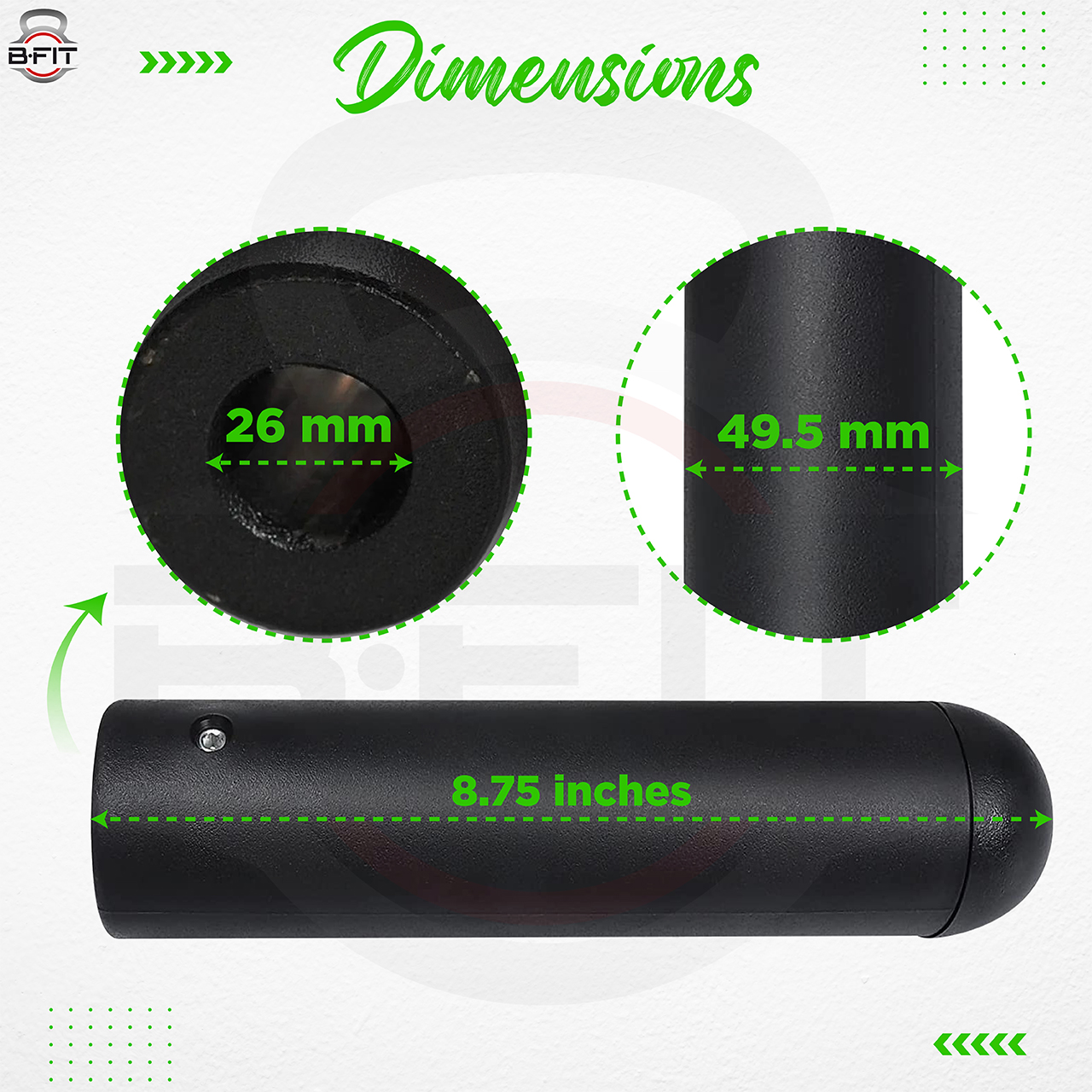 B Fit 2 Pcs Nylon Olympic Adapter Sleeve 8 Convert 1 Bars or Posts to 2 Olympic Bars 50 200MM