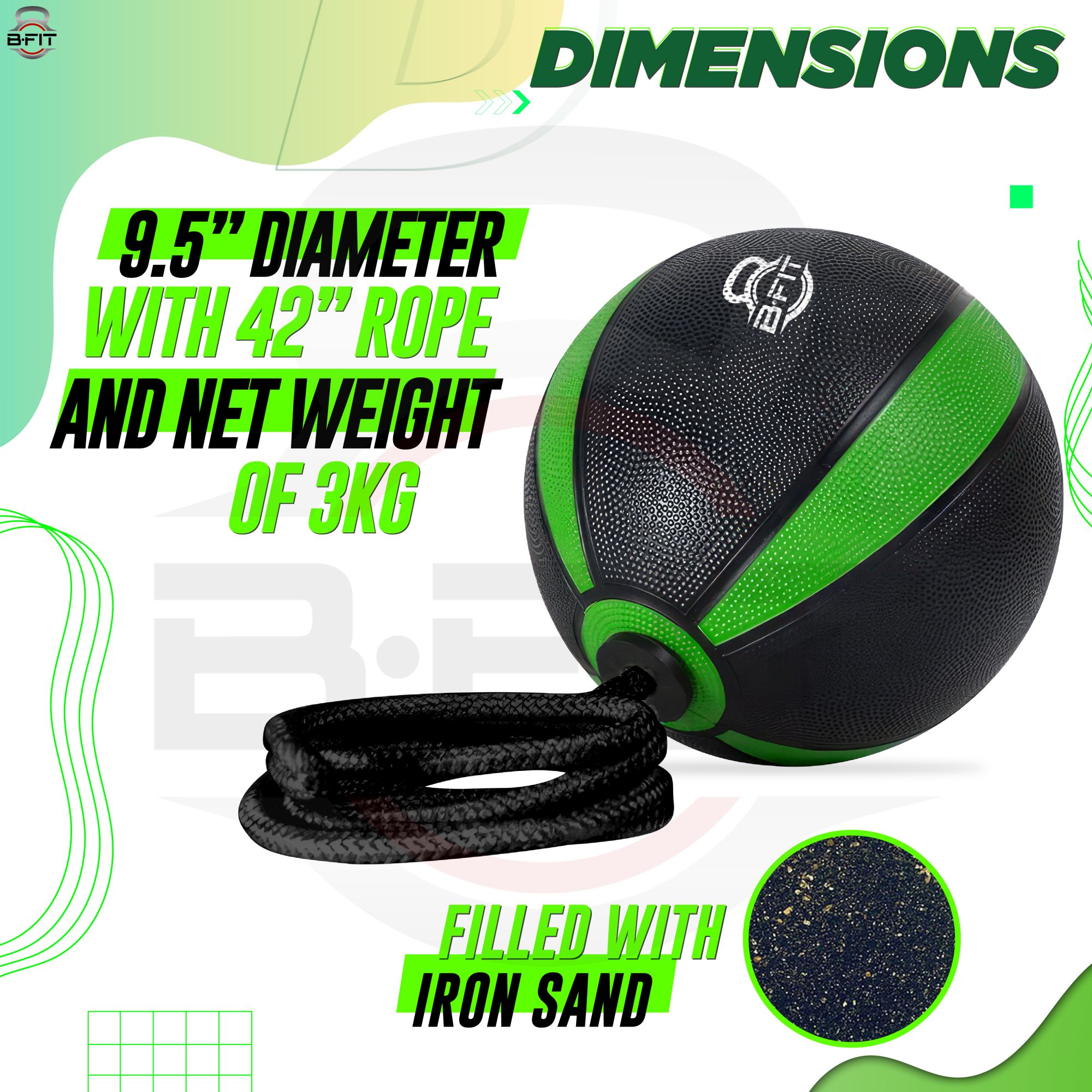 B Fit Tornado Medicine Ball 3 Kg