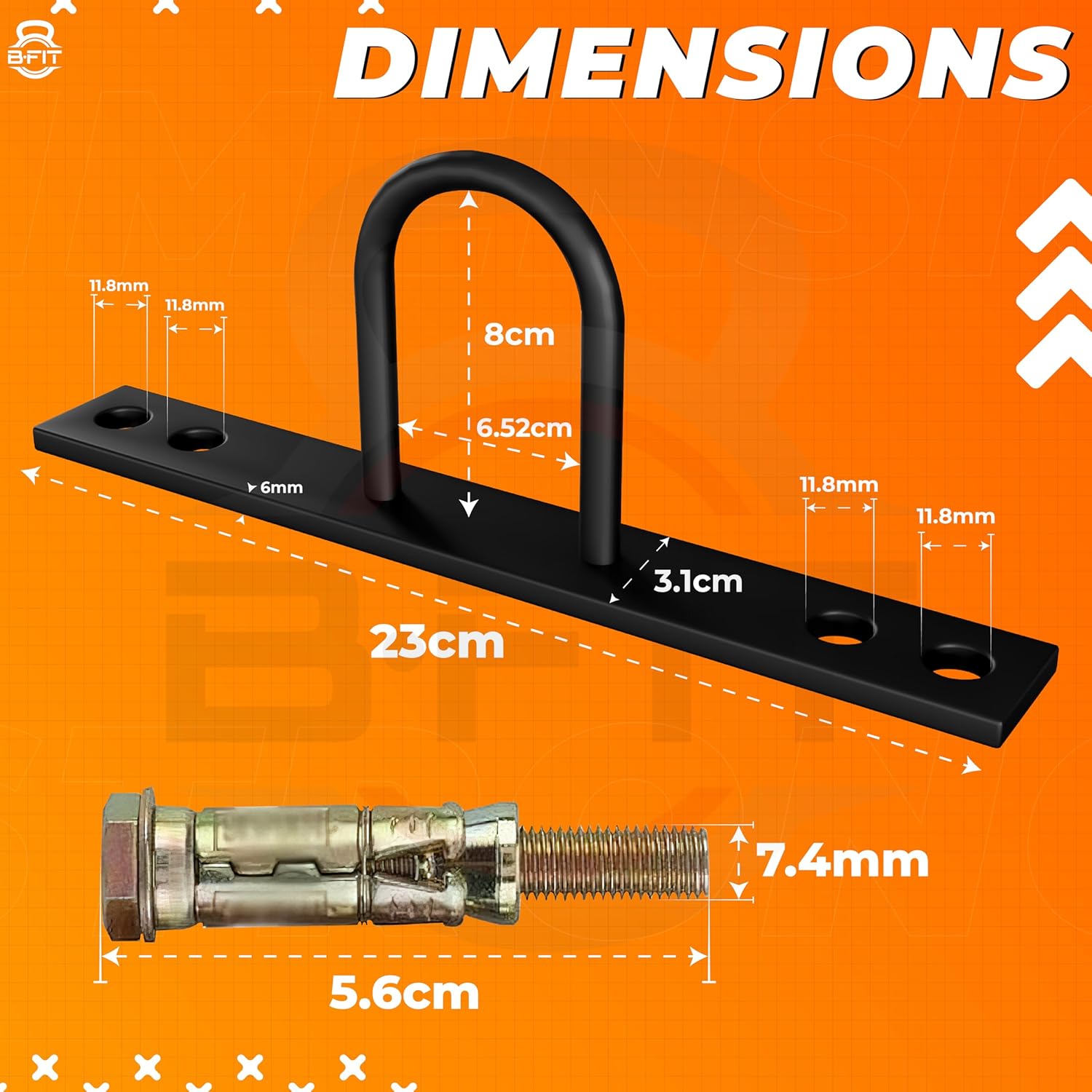 B Fit Battle Rope Anchor with Fiting