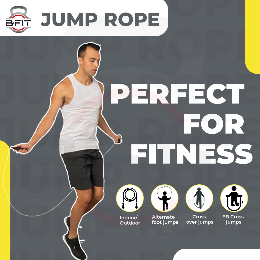 B Fit PVC Black Jump Rope