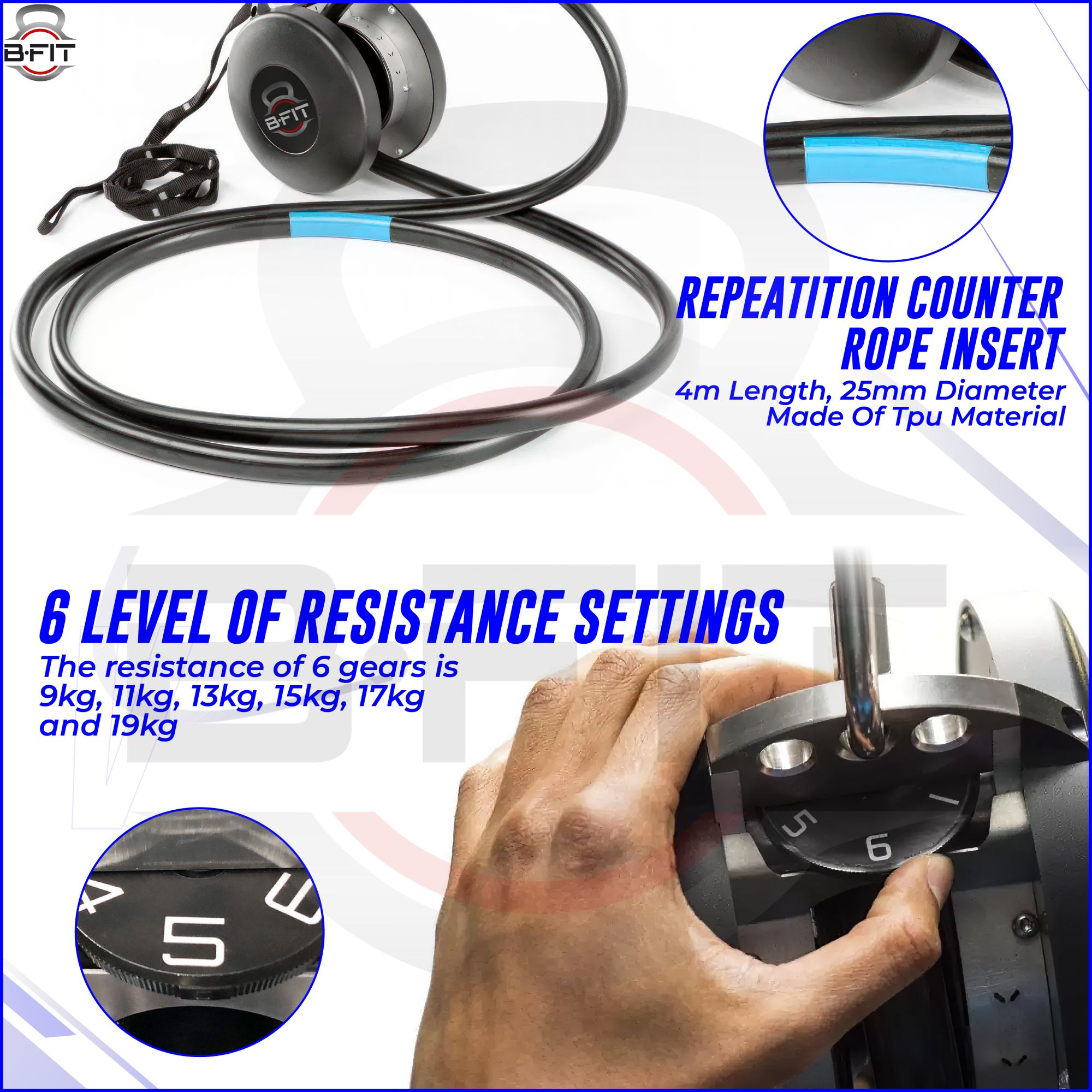 B Fit Pull Rope Fitness Rope Training Endless Rope Trainer Training Endless Rope Fitness Rope Machine Fitness Gym Equipment Exercise