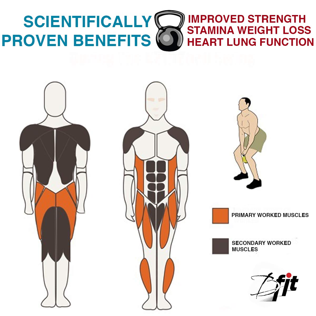 B fit Vinyl Kettlebell 2 Kg with Base