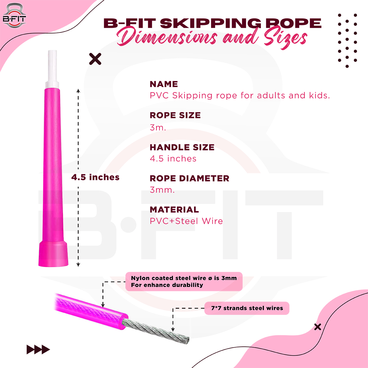 B Fit Speed Jump Rope Assorted Colors for Cross Fit Speed Skip Rope Training Adjustable Jumping Rope for Cardio Fitness Exercise