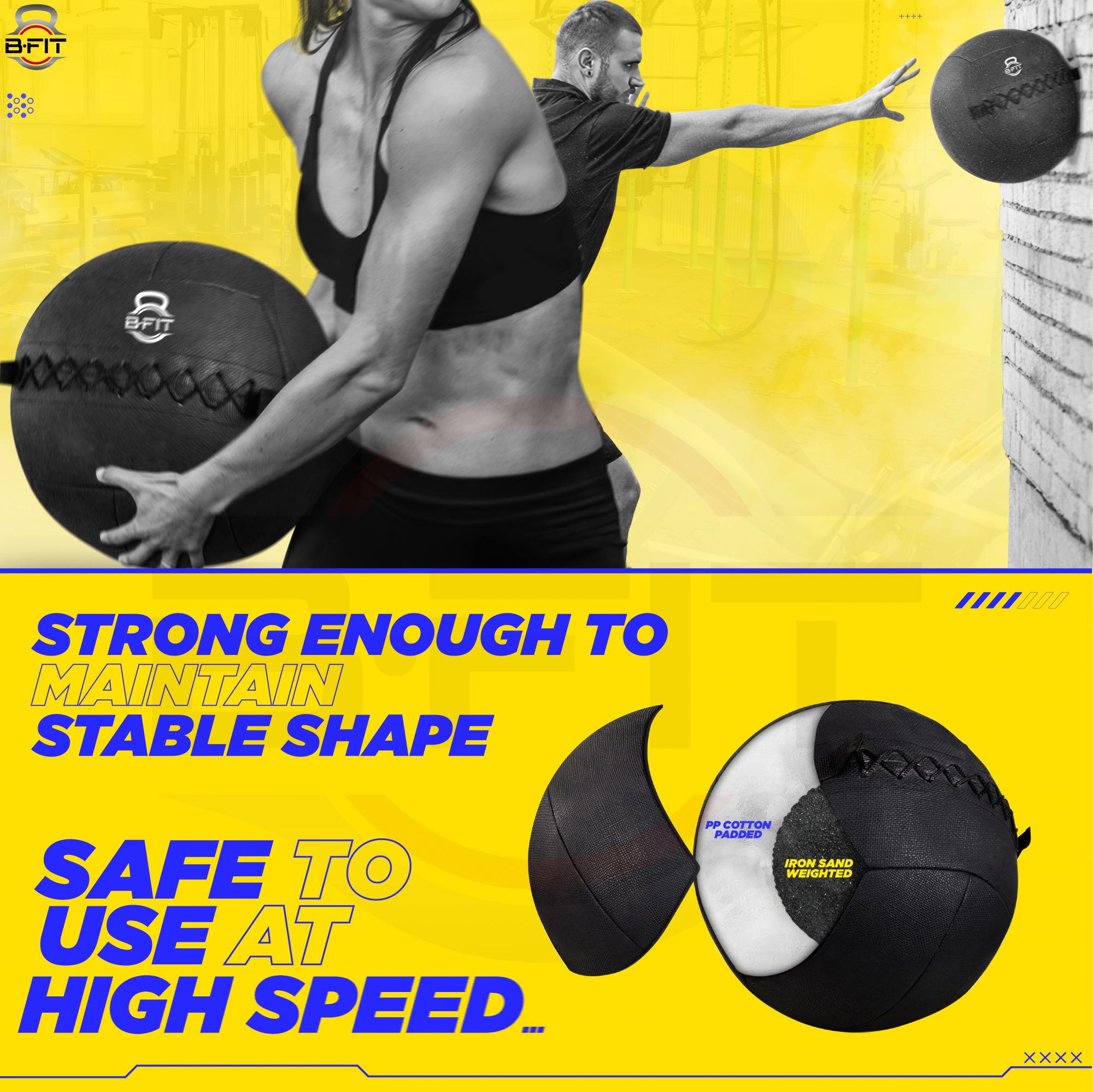 B Fit Premium Quality Wall Ball 8 Kg