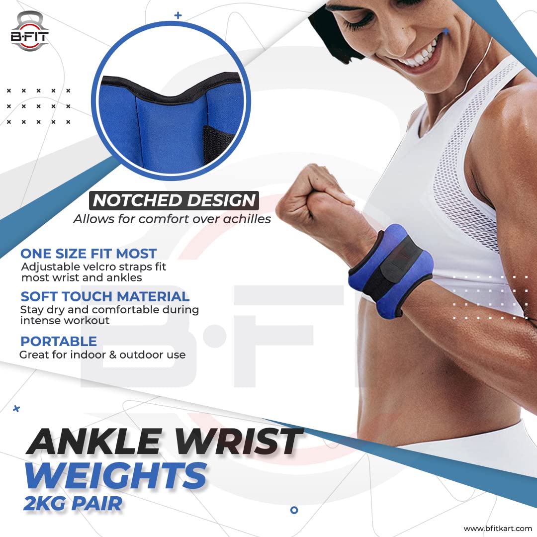 Ankle Wrist Weights 1 Pair 2 25 Kg Each with Fully Adjustable Strap for Arm Hand Leg - Best for Walking Jogging Gymnastics Aerobics